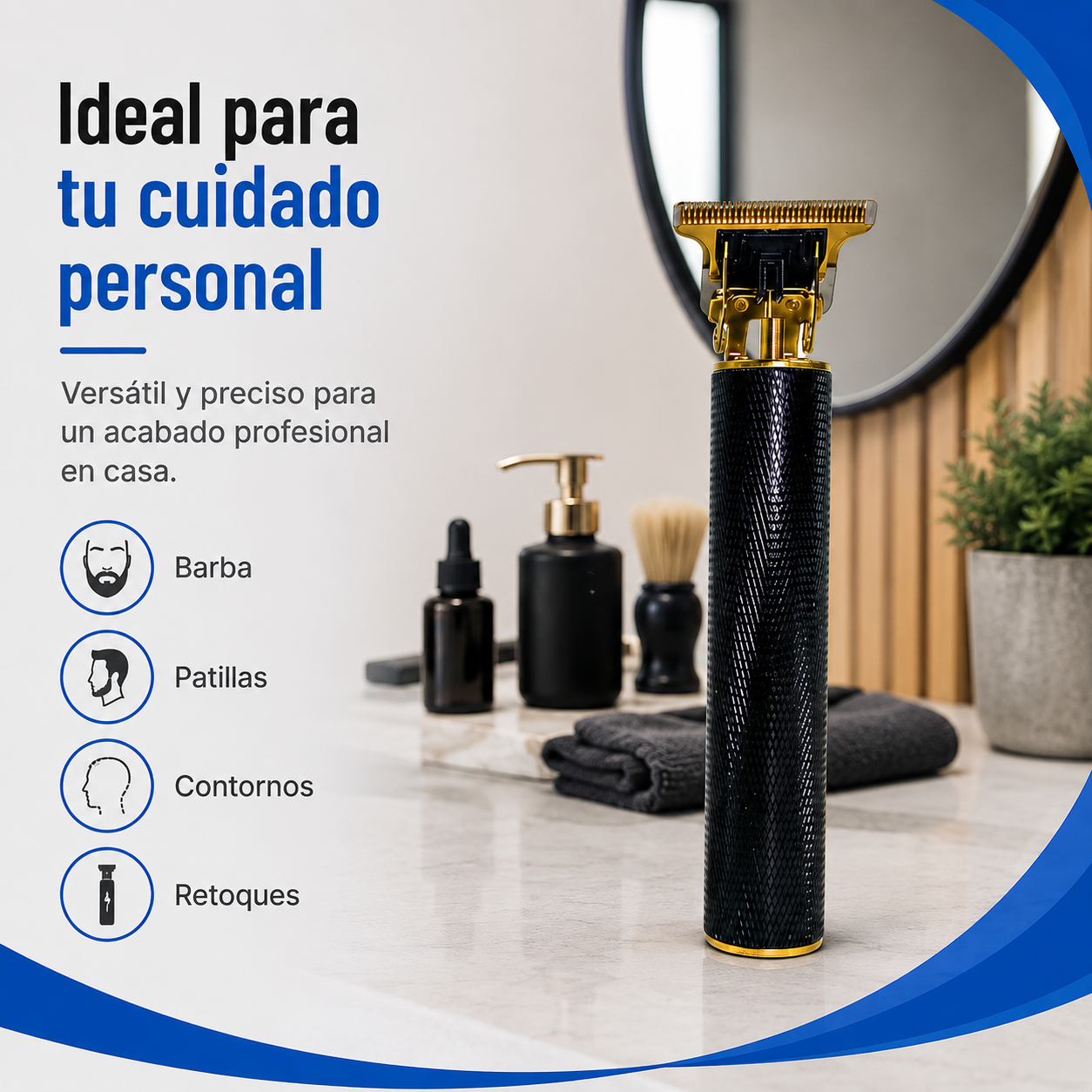 Afeitadora Vintage T9 para barba, patillas, contornos y retoques