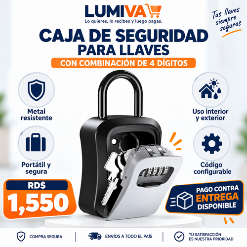 Caja de seguridad para llaves con combinación de 4 dígitos - RD$1,550