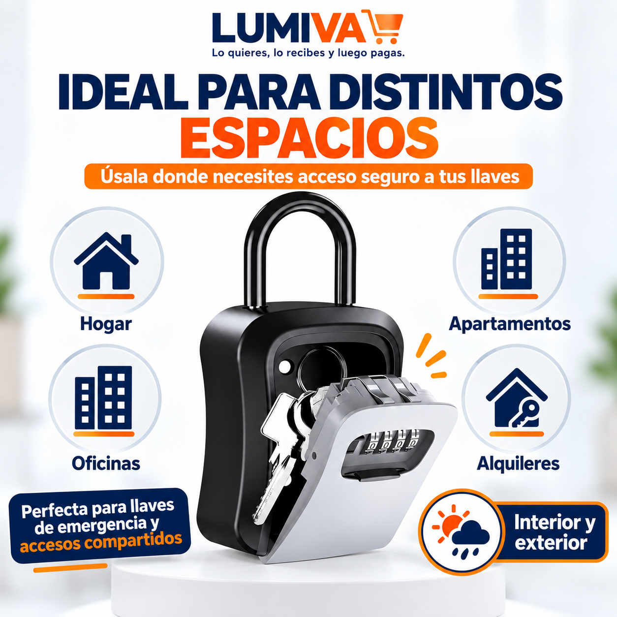 Caja guardallaves para hogares, apartamentos, oficinas y alquileres