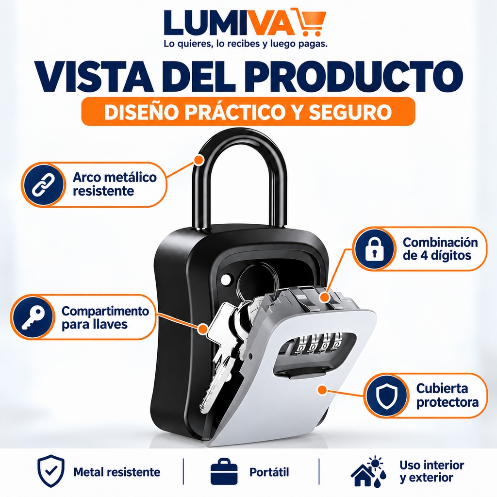 Vista de la caja guardallaves con arco metálico y cubierta protectora