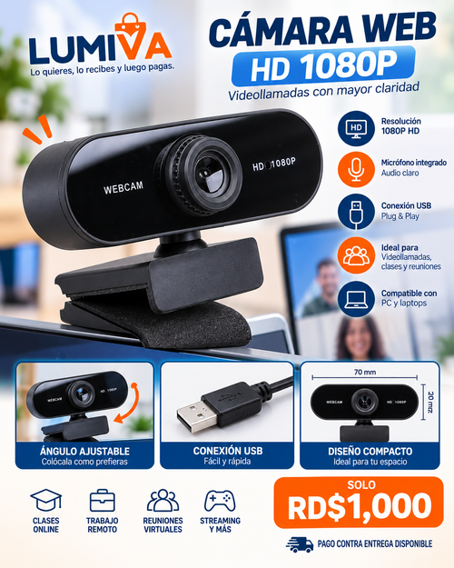 Características de la cámara web USB HD 1080P