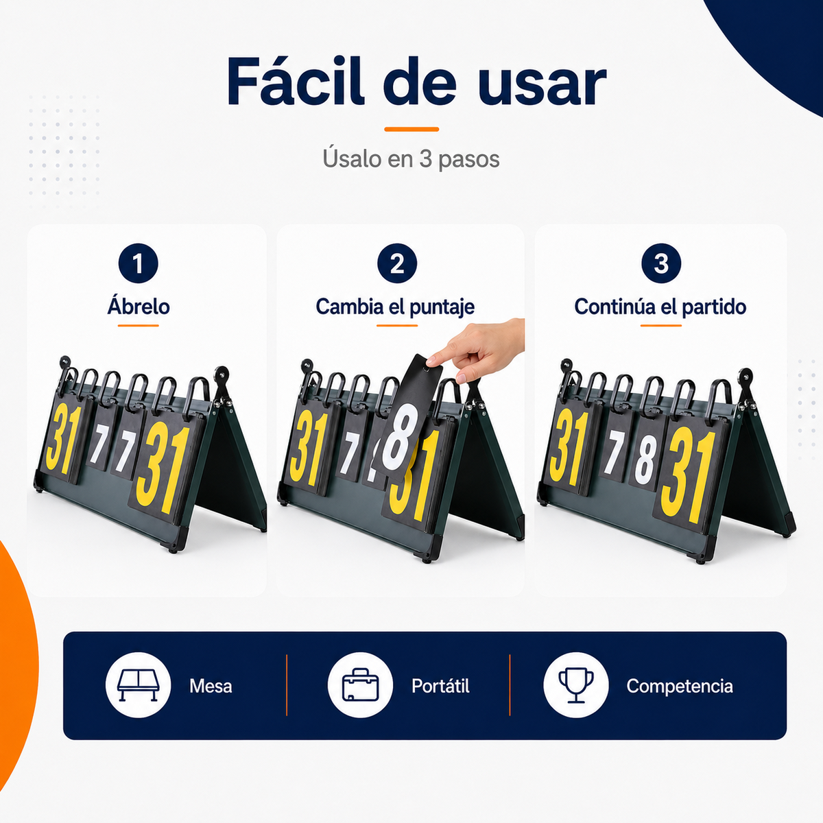 Cómo utilizar el marcador manual abatible para tenis de mesa