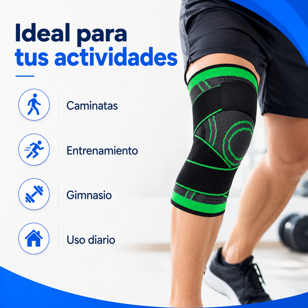Rodillera ajustable para caminatas, entrenamiento, gimnasio y uso diario